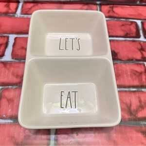 Rae Dunn ceramic Snack Tray LET’S EAT